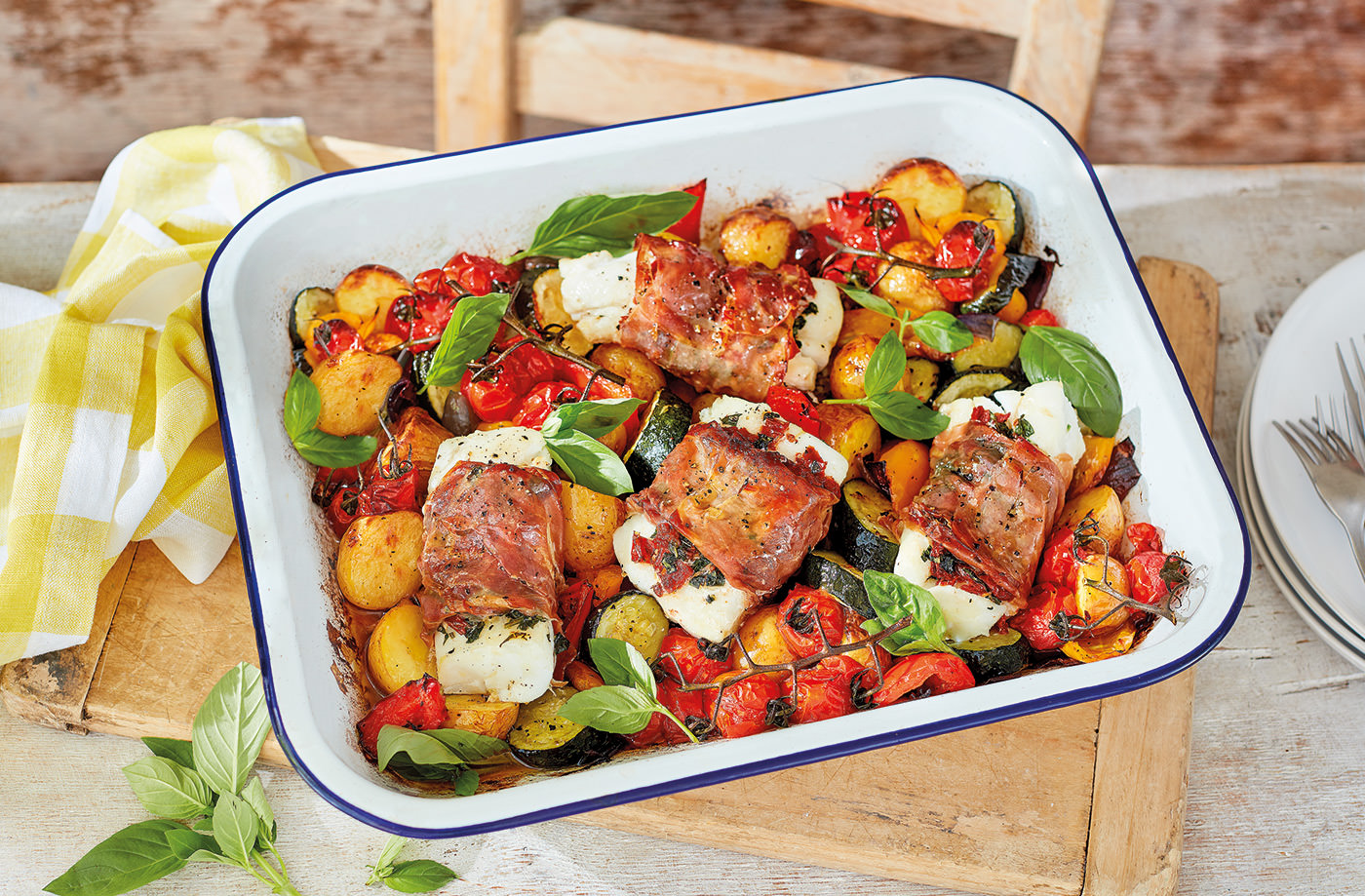 Roasted monkfish wrapped in Parma ham recipe