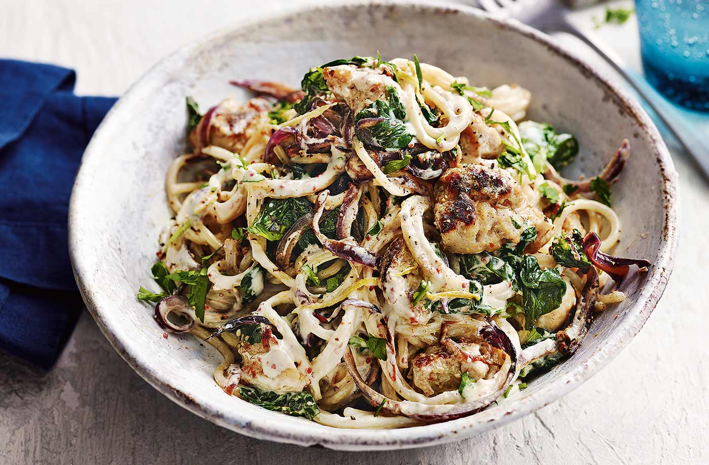 Mustard chicken spaghetti recipe