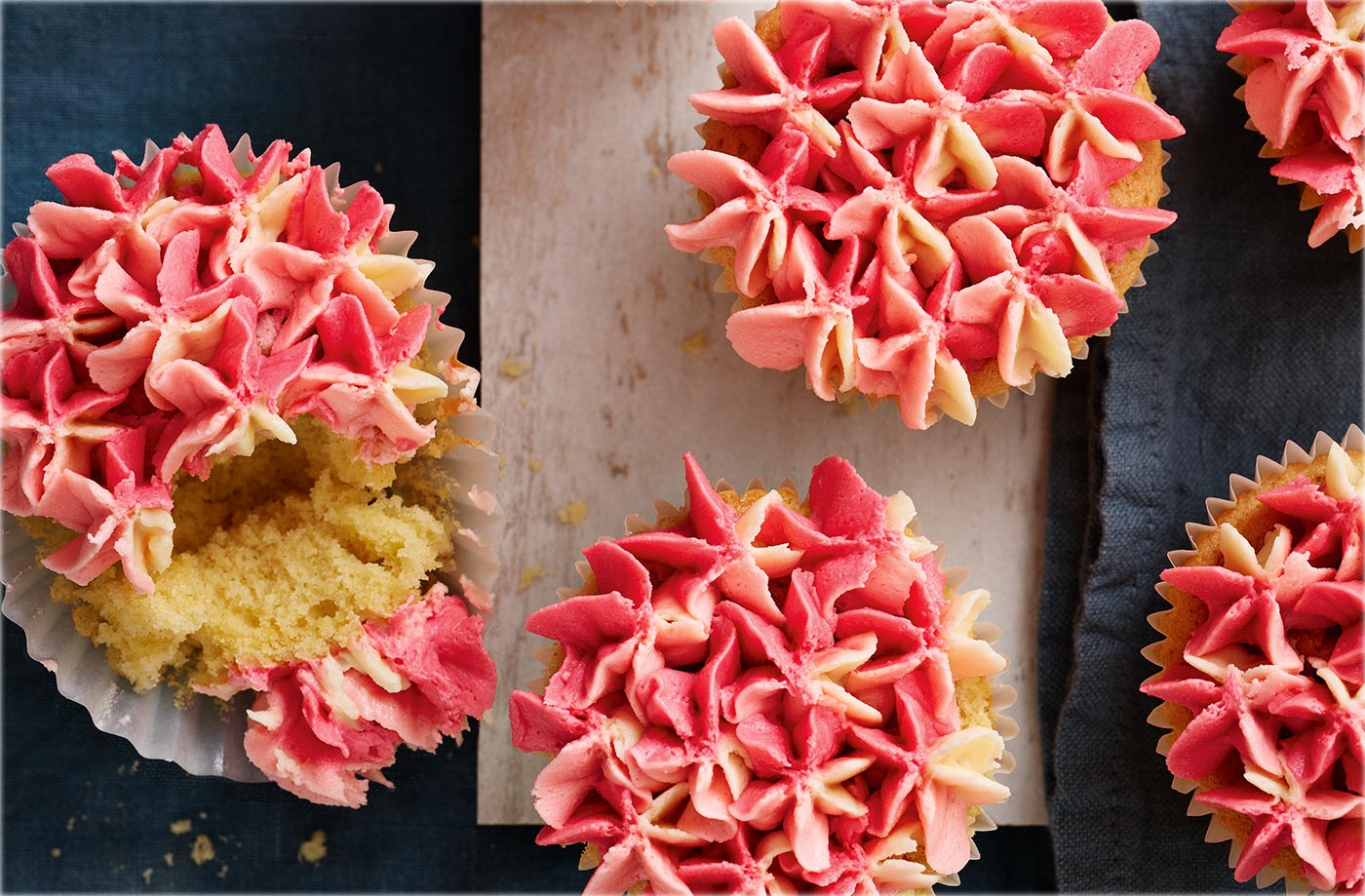 Pink ombre petal cupcakes recipe