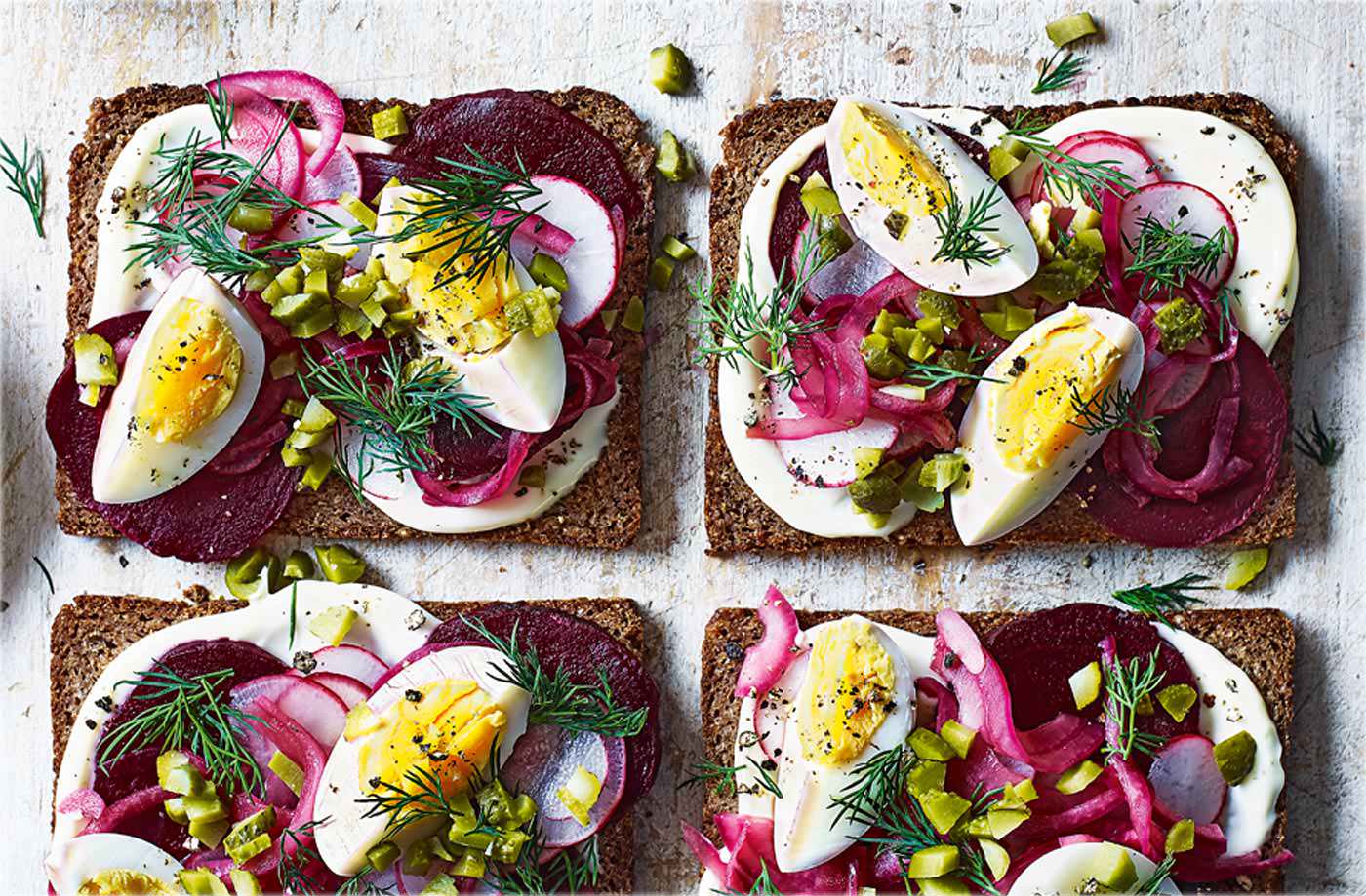 Danish open-faced rye sandwich recipe