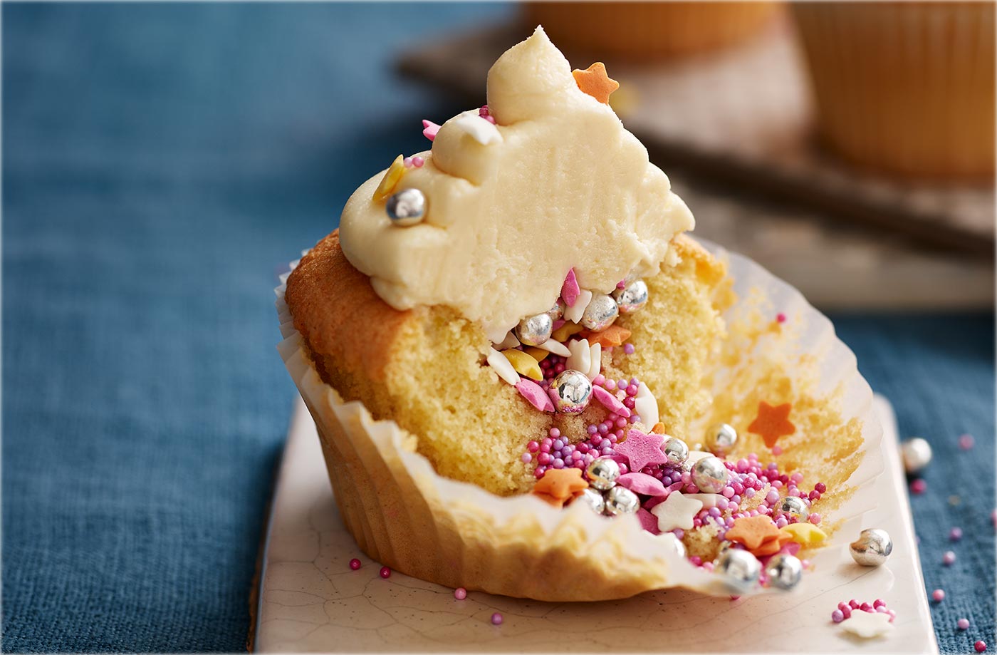 Piñata cupcakes recipe