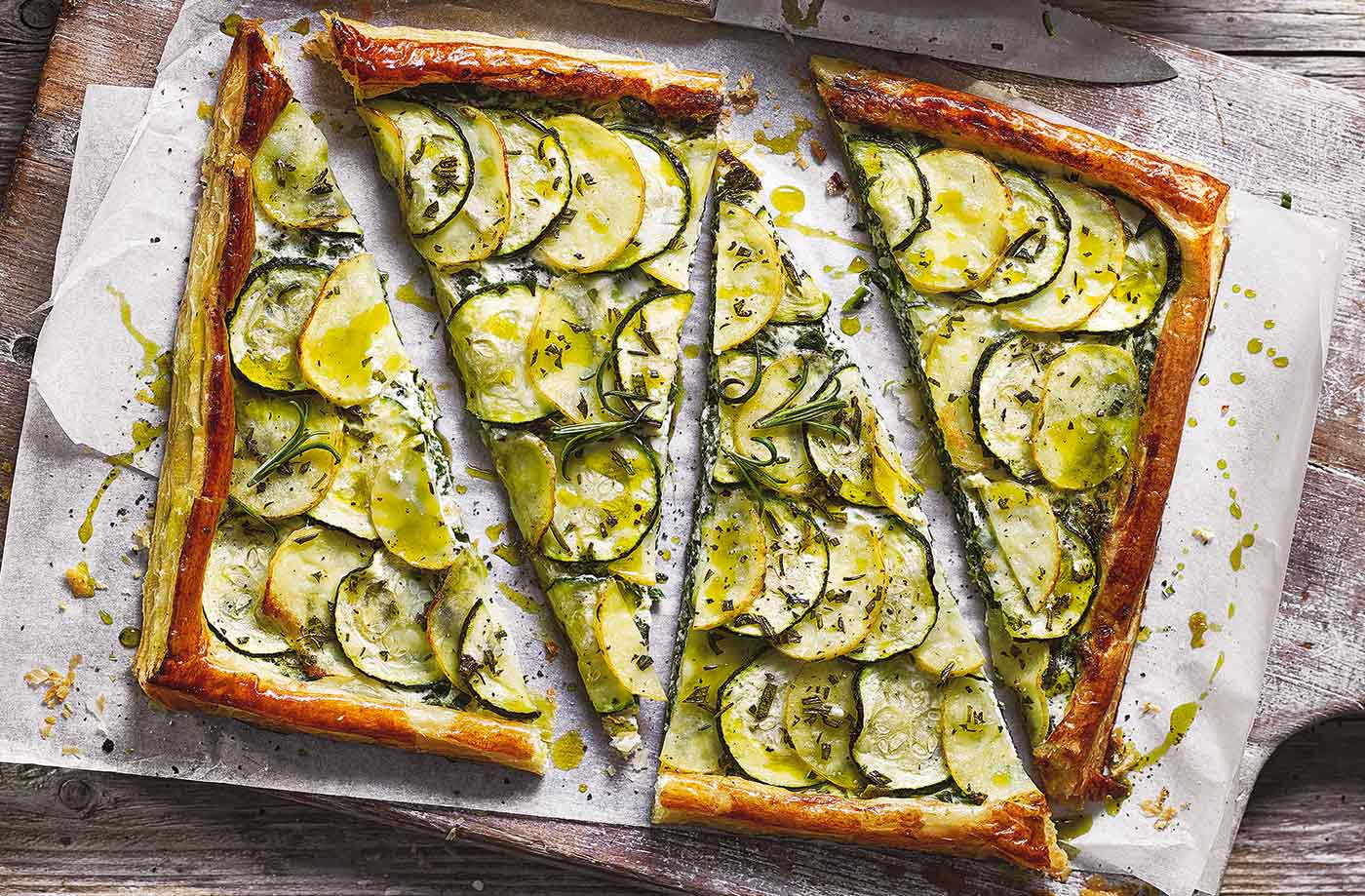 Potato and courgette tart recipe
