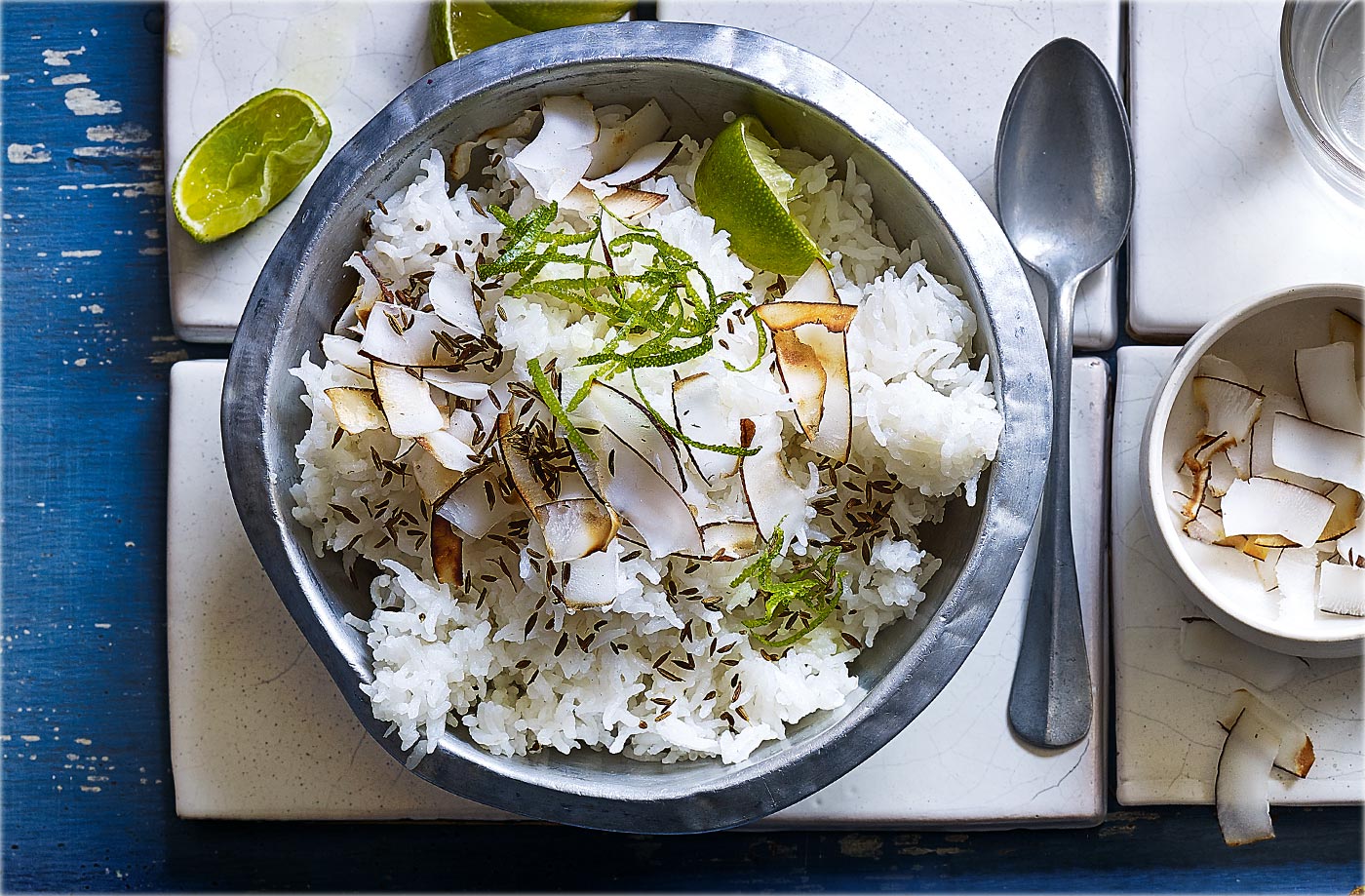Rice with lime and coconut recipe