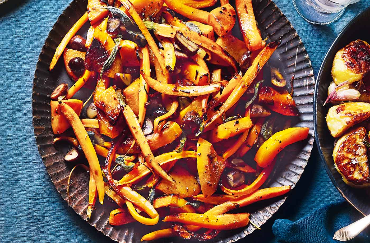 Roasted squash and carrots with chestnuts and sage recipe