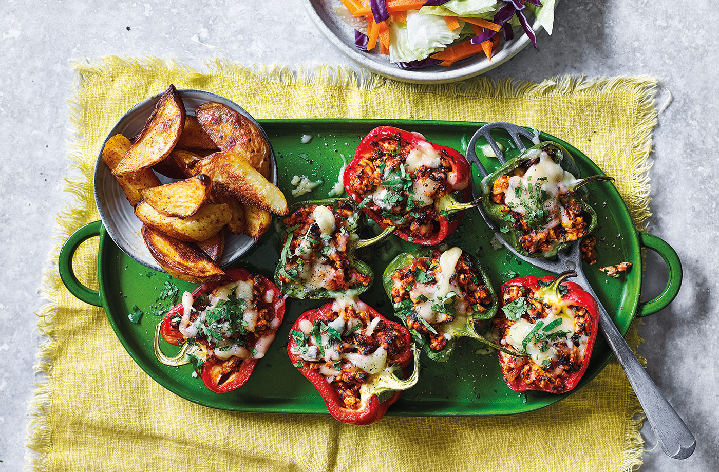 Sloppy-joe stuffed peppers with wedges recipe