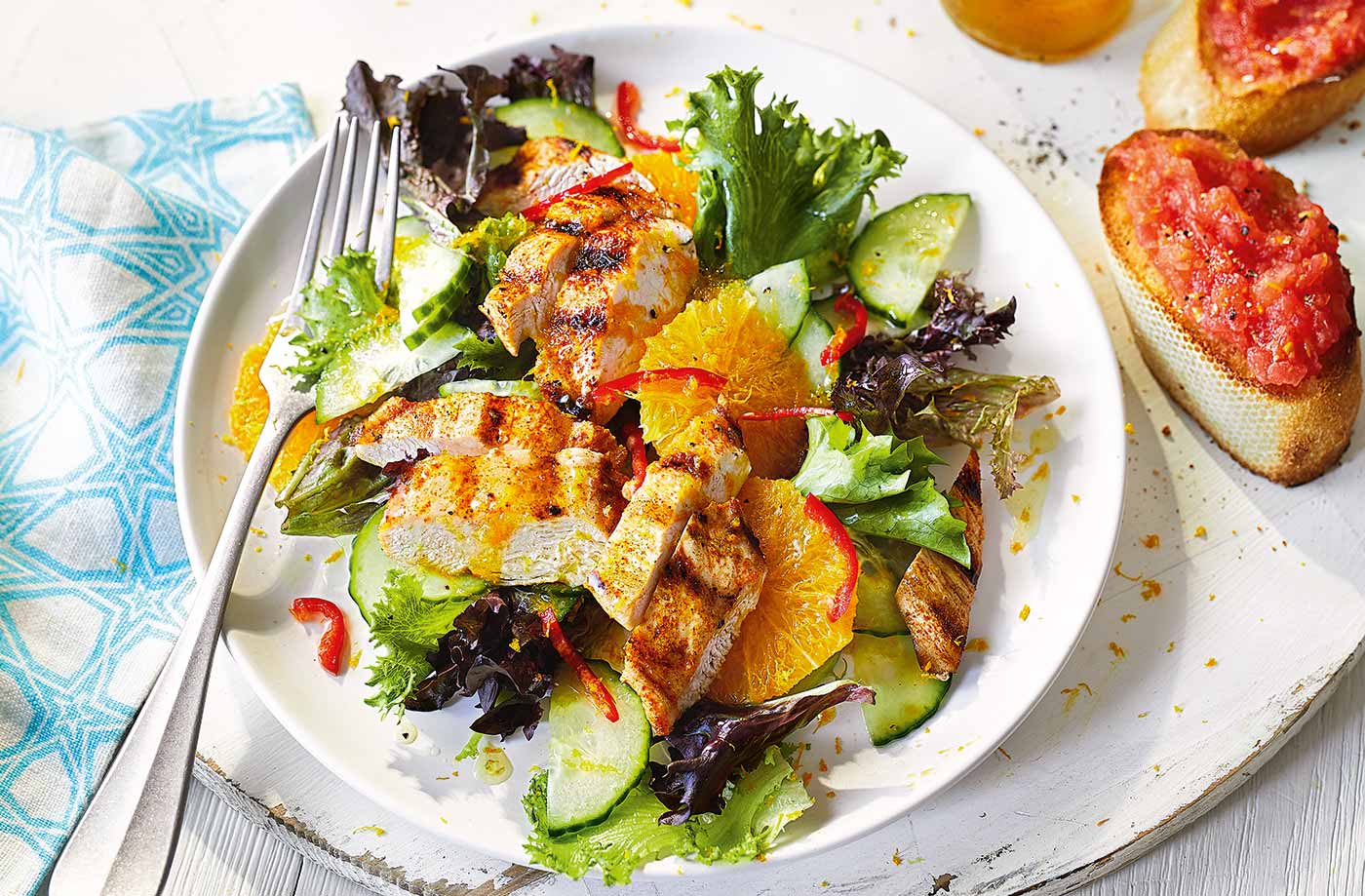 Spanish chicken and orange salad recipe