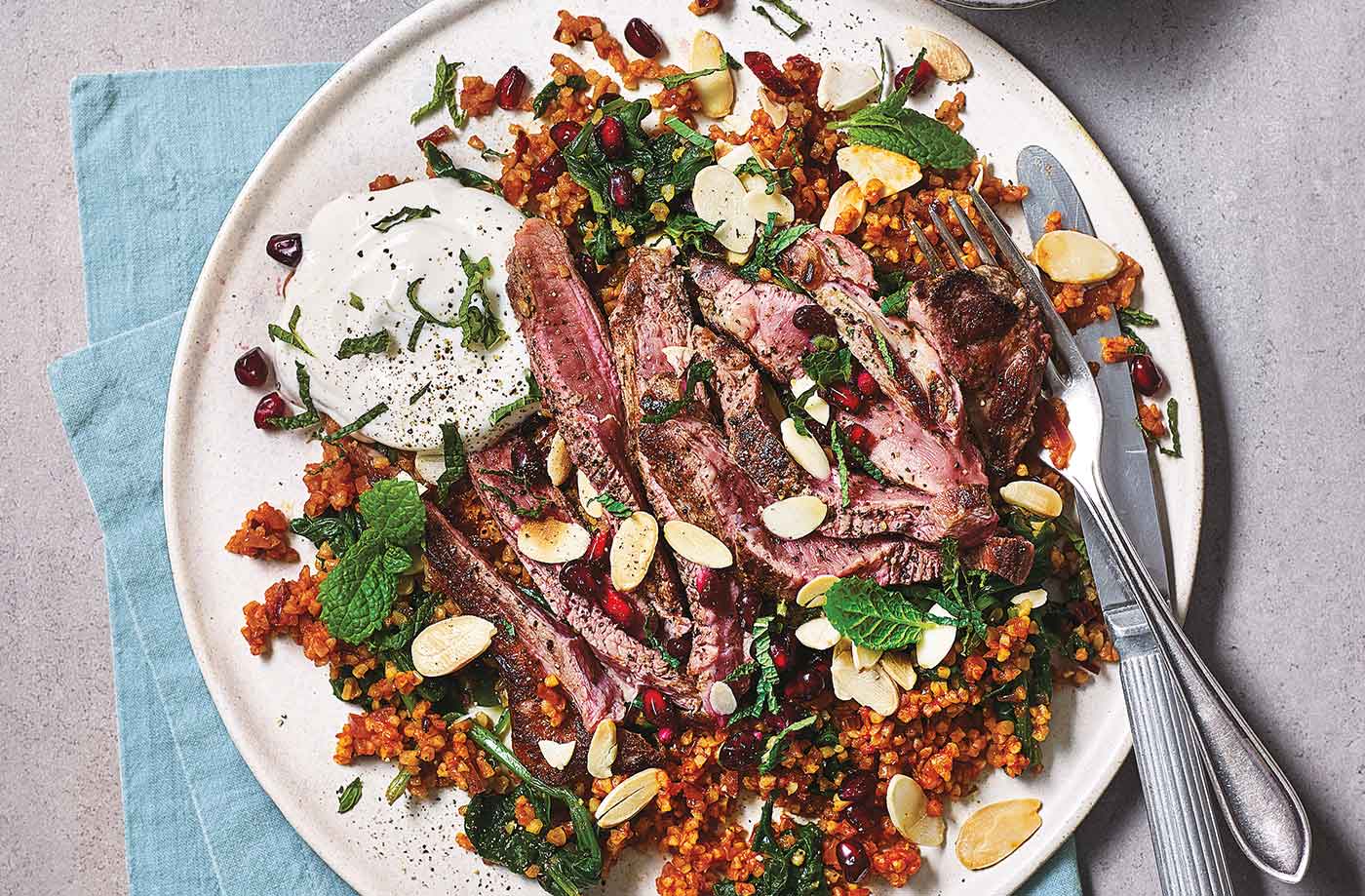 Spiced lamb and bulgur pilaf recipe