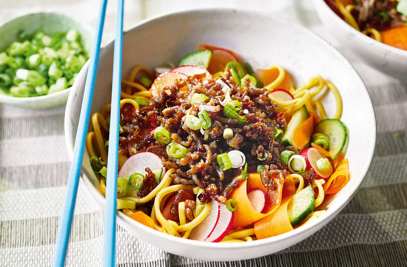 Spicy noodle salad bowl recipe