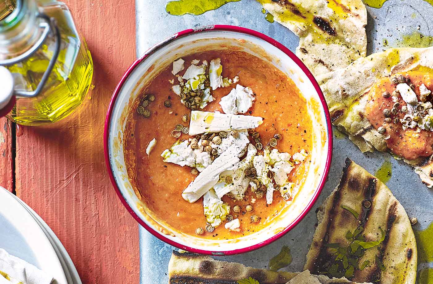 Speedy red pepper and feta dip recipe