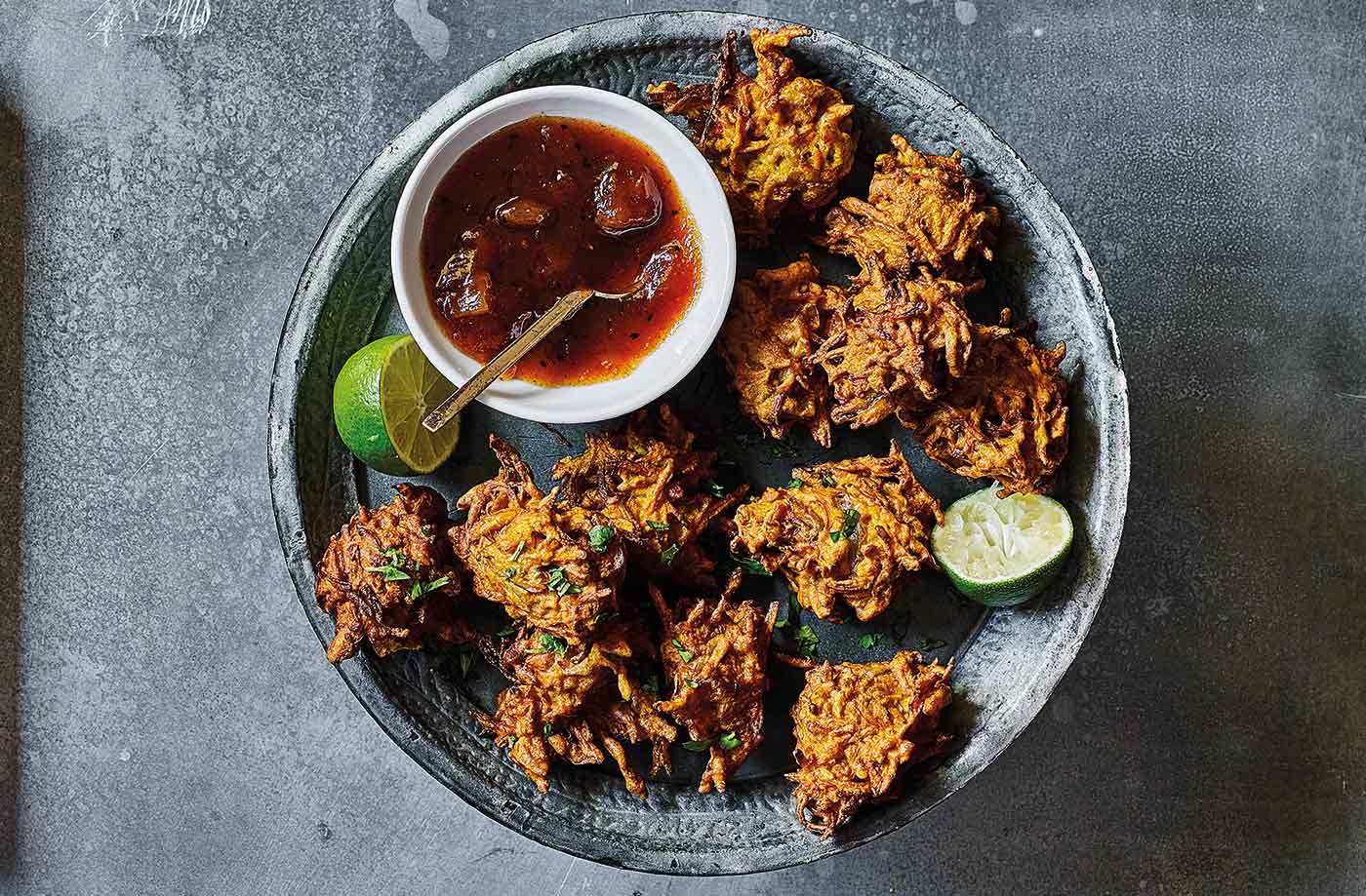 Squash, carrot and onion bhajis recipe