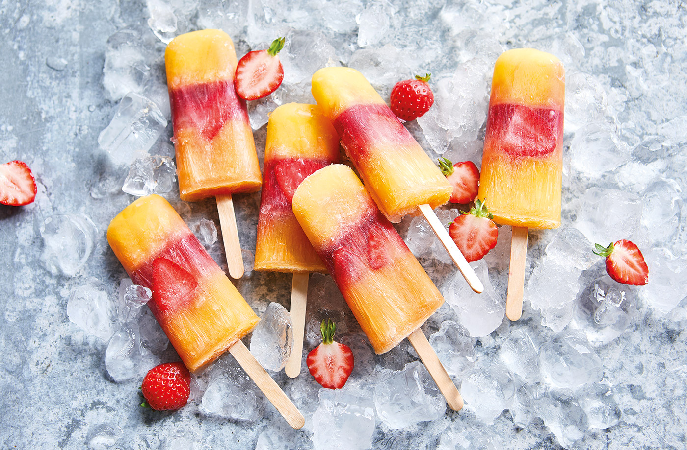 Striped fruit juice lollies recipe