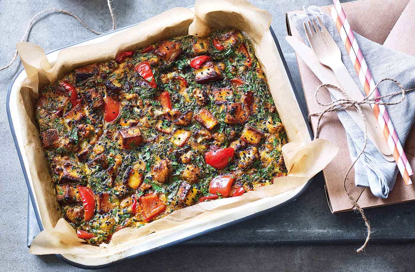 Tandoori paneer, pepper and cauliflower bake recipe