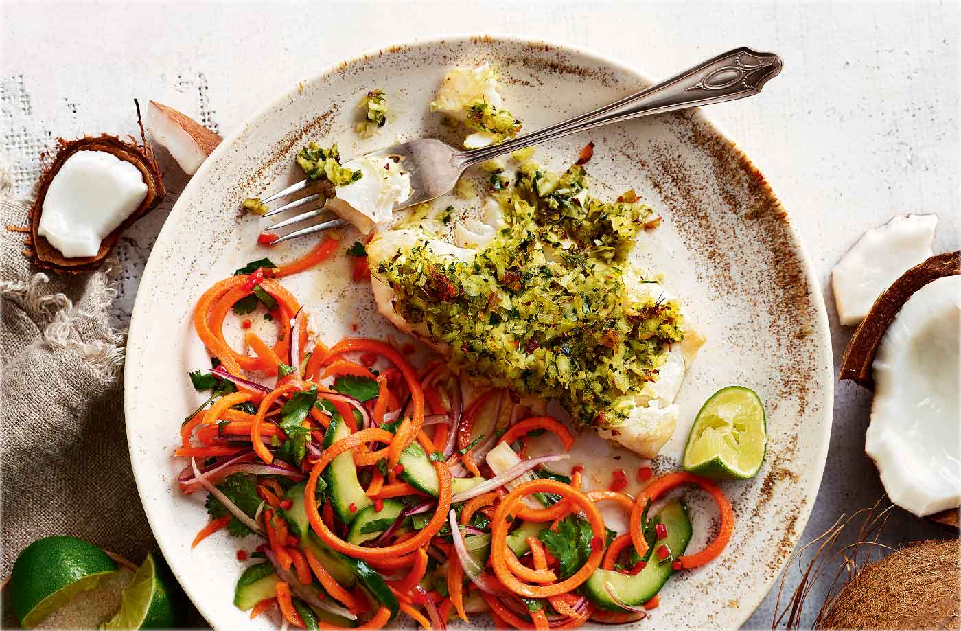 Thai-style coconut-crusted cod recipe