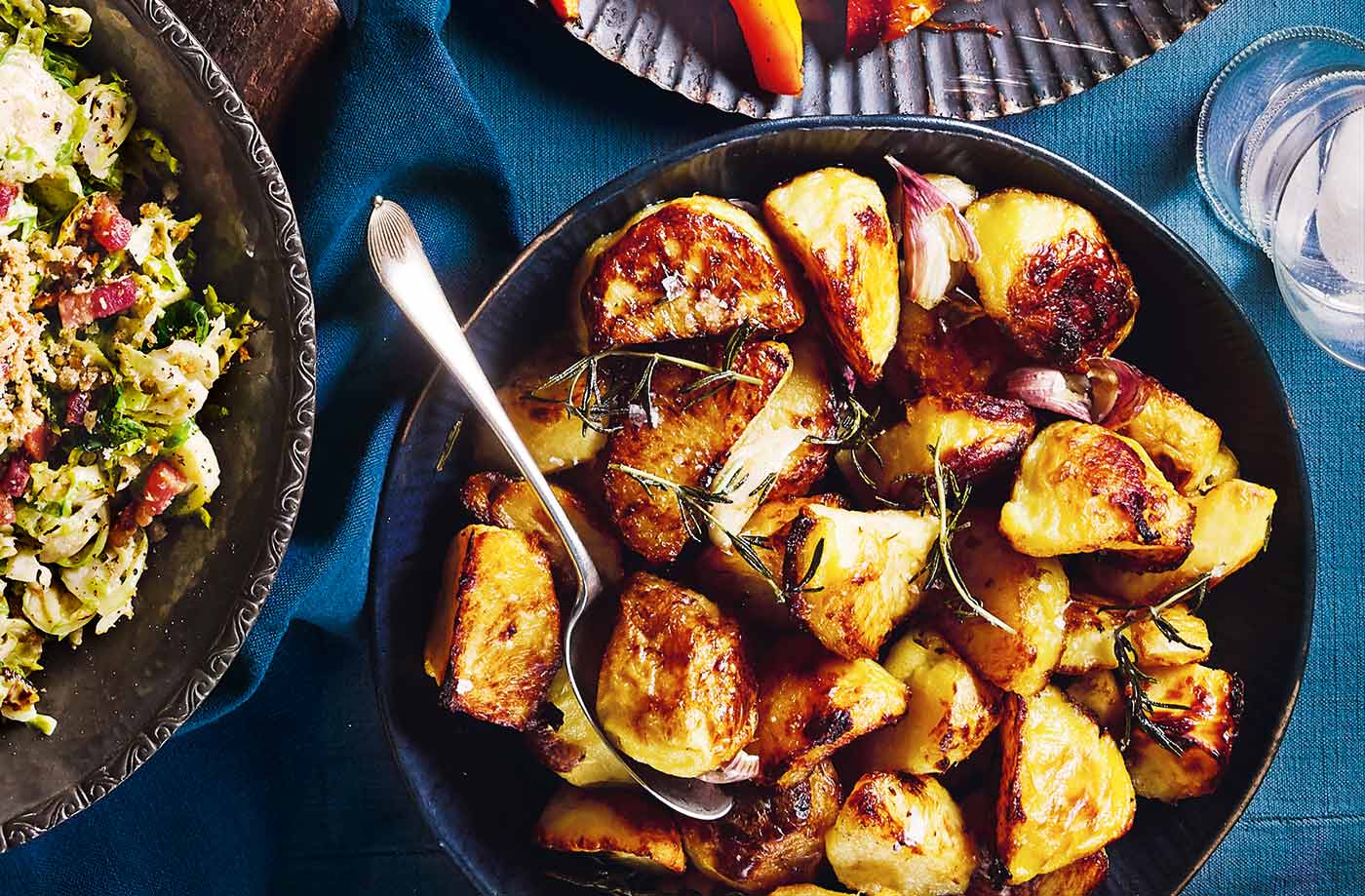 Ultimate goose fat, garlic and rosemary roasties recipe