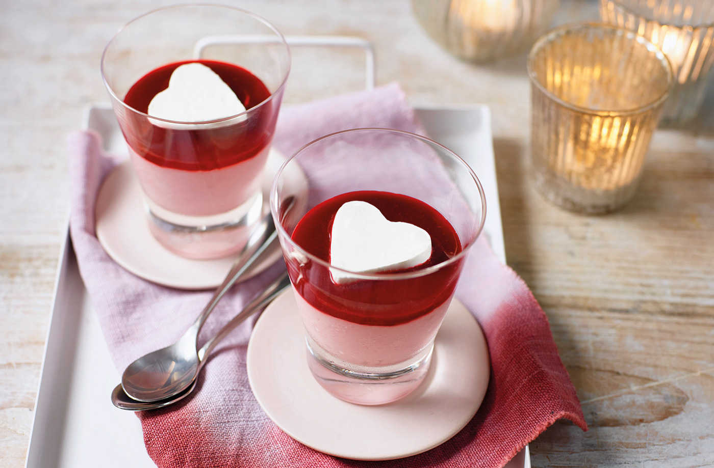 Vegan raspberry mousse with coconut hearts recipe