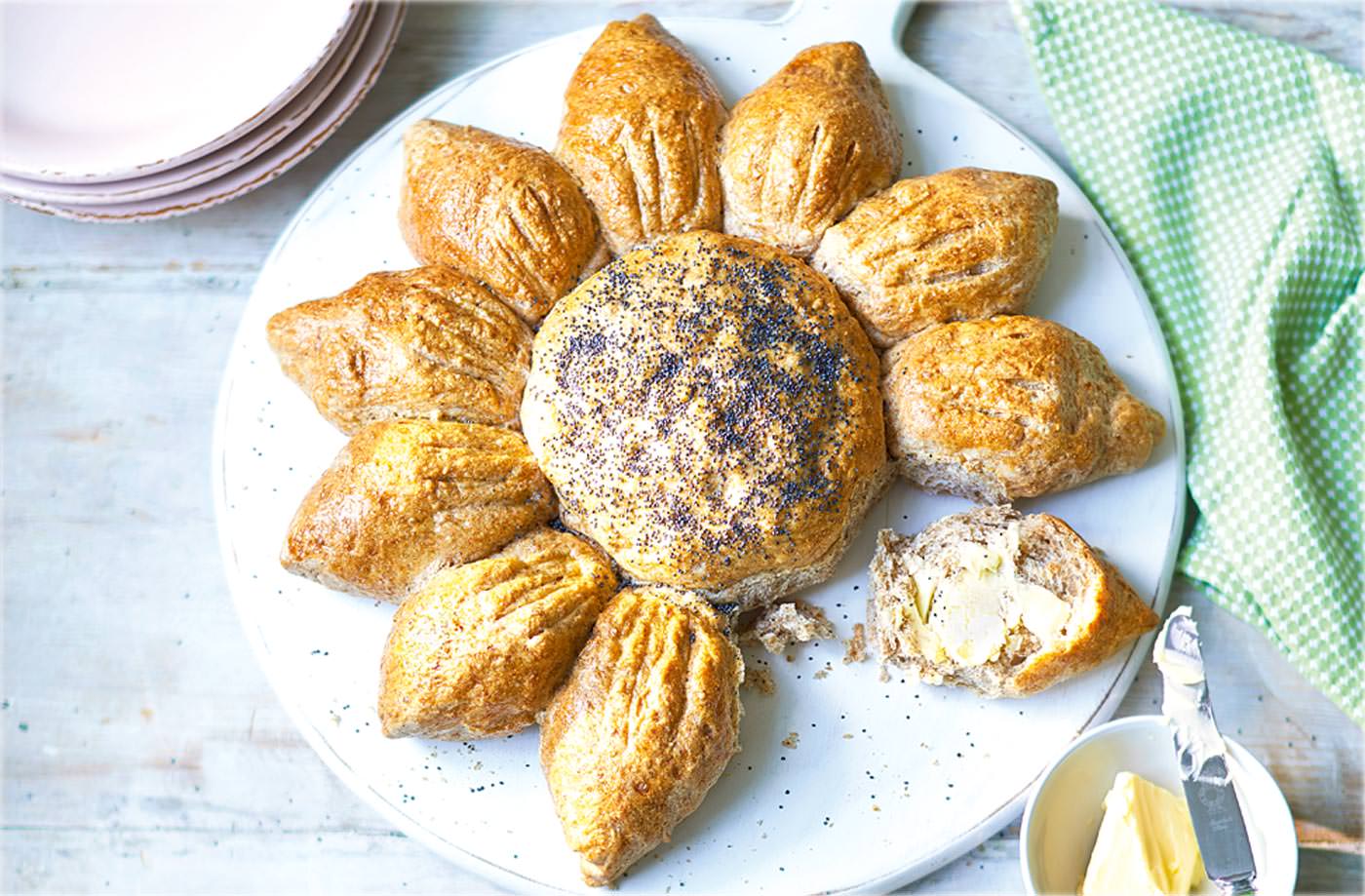 Tear and share flower bread recipe