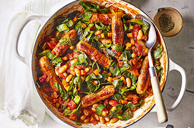 Sausage and cannellini bean casserole