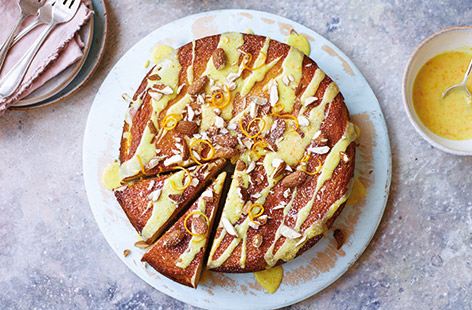 Bake this impressive whole orange and almond cake for a teatime treat or elegant dessert. Three whole oranges are cooked until soft and blitzed into the gluten-free almond cake batter – juice, peel and all –  for a tender crumb bursting with citrus flavour