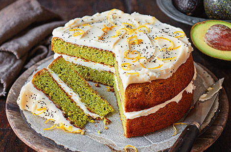 Creamy avocados are perfect for keeping this zesty cake super-moist – don't worry, it won't taste like avocado