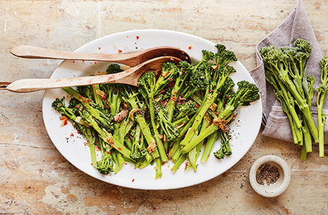 Stir-fried with salty anchovies, garlic and chilli, this Tenderstem broccoli is a winning side dish for autumn.