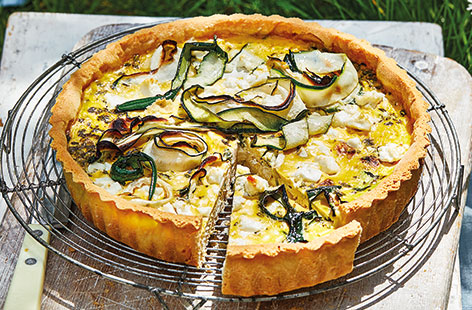 Looking for picnic inspiration this summer? Have a go at this vibrant chicken quiche recipe, with ribbons of courgette and crumbly feta cheese