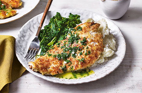 Revamp chicken schnitzel with a crispy, cheesy crumb, for a family dinner you'll want to make again and again