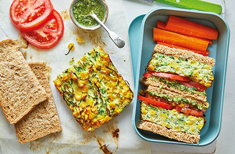 Make kids' lunchboxes more exciting and get them eating more veg with these frittata sandwiches, loaded with colourful courgette and juicy sweetcorn