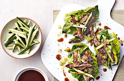 These pork lettuce cups are flavoured with Chinese spices and spring onions for a great takeaway-inspired dinner.