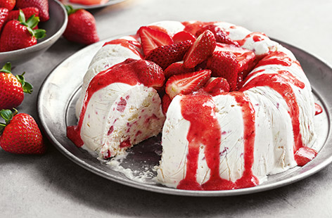 Eton mess, the classic British dessert, has been turned into a decadent ice cream pud – perfect for feeding a crowd on a sunny day. This easy no-churn ice cream recipe is studded with sweet strawberries, creamy white chocolate and crispy crushed meringues.