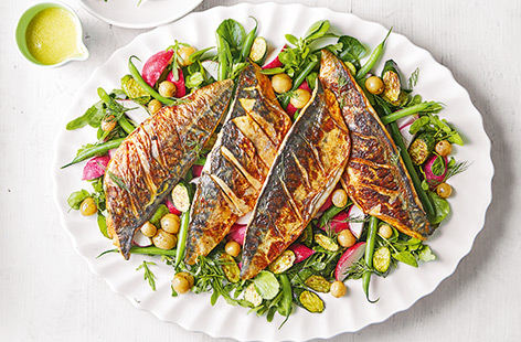 Make the most of the short British gooseberry season with this elegant summer salad recipe. Tangy fresh gooseberries are a delicious accompaniment to oily fish such as mackerel – plus the whole colourful salad is ready in just 30 minutes.