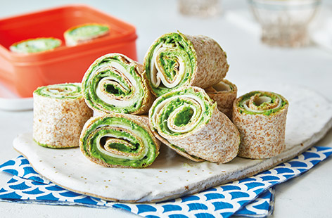 Get kids eating their greens with these fun cheese and turkey roll-ups that are the ideal lunchbox idea