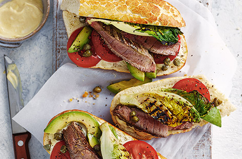 Give this simple steak sandwich recipe a go – ready in just 15 minutes, it's the ideal speedy dinner idea for two