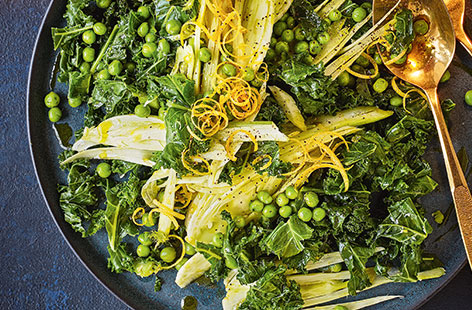 The perfect accompaniment for an extra special dinner for two, this quick and easy side salad is jam-packed with wonderful winter greens and zesty lemon