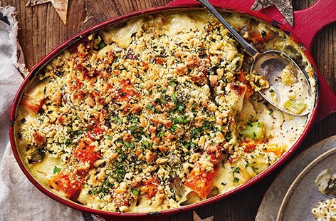 This tasty veg bake is so versatile you'll be serving it time and again – as a vegetarian main course, a hearty side to go with Sunday lunch or as part of a Boxing Day buffet spread to feed a crowd.
