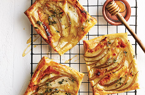 Sweet and juicy pears are the perfect partner for creamy Manchego in this easy cheese tart recipe