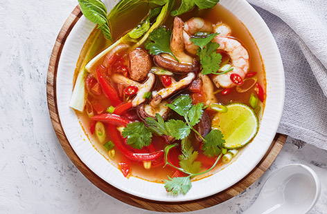 Let this colourful, fragrant tom yum soup recipe transport you to Thailand