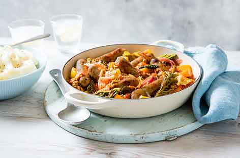 You can't beat a comforting sausage casserole for a hearty dinner – it's a real classic. This easy recipe is cooked in just one pot with minimal effort, but you end up with a warming sausage and tomato casserole flavoured with honey and mustard