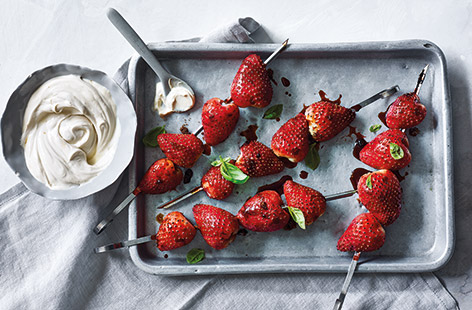 Go beyond burgers on the barbecue and try grilling up this fruity sweet treat. A sprinkling of sugar helps strawberries caramelise in just minutes on the barbecue for an easy dessert