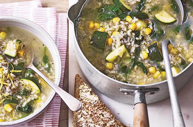 Wednesday: Brown rice and courgette soup