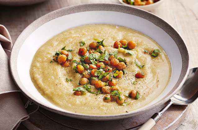 Wednesday: Parsnip and ginger soup with spiced roast chickpeas