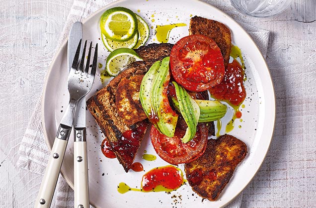 Spiced halloumi fry-up