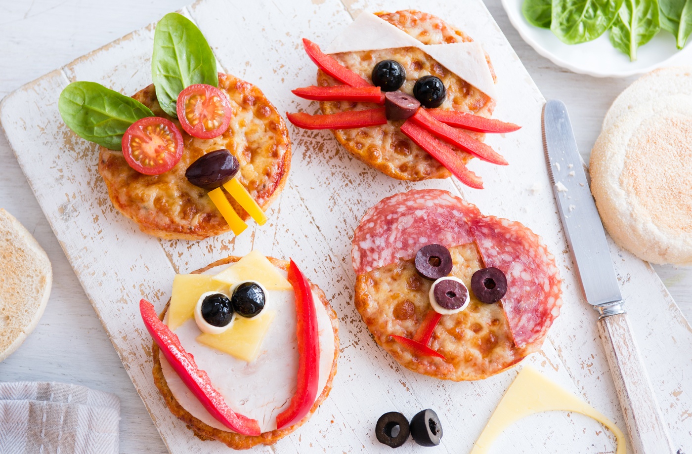 Muffin animal pizzas recipe