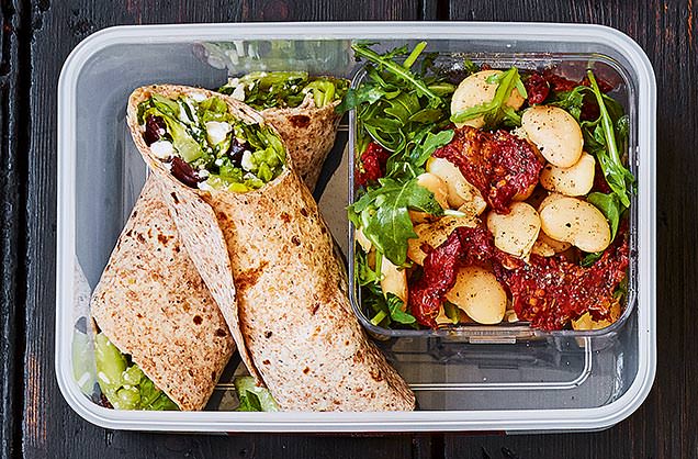 Greek salad wraps