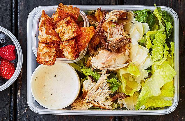 Smoked mackerel Caesar salad