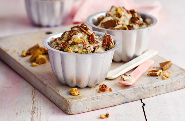 Frozen banana custard with concrete chunks recipe