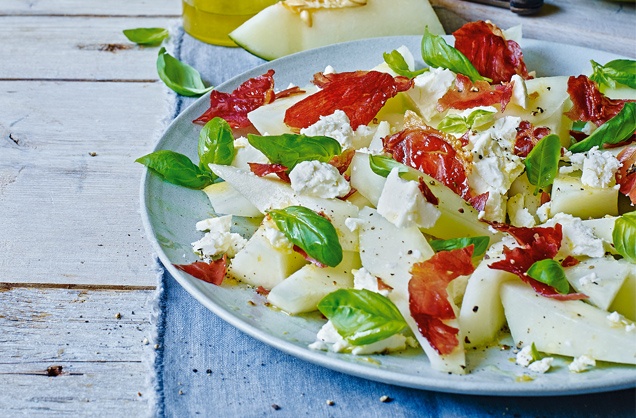 Melon, basil and feta salad recipe
