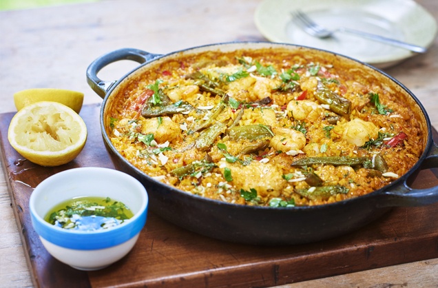 Quick seafood paella recipe