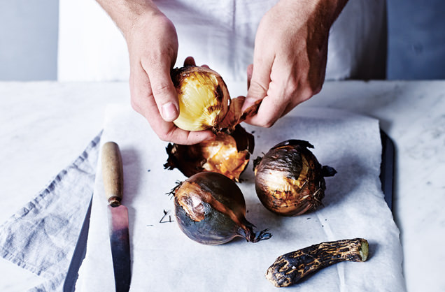Scorch the onions