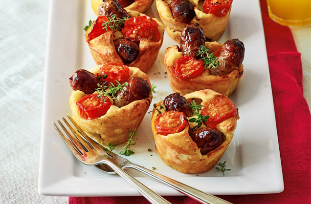 Sausage and tomato popovers recipe