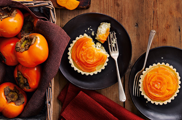 Persimmon custard tarts recipe